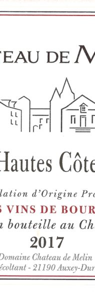 Les chais Saint Laurent Hautes Côtes de Beaune rouge Château de Melin